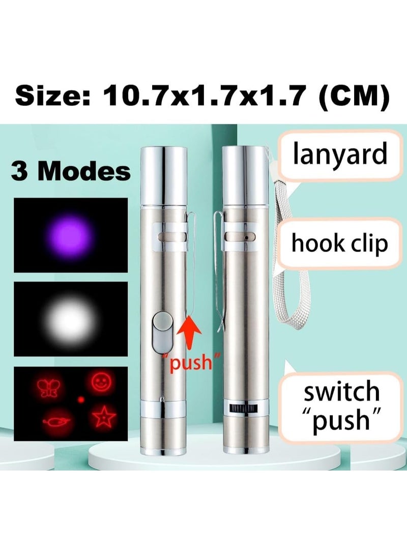 Meetion 1 PCS Cat Laser Pointer Toy, Interactive Chase Cat Dog Toys with 7 Modes Pattern, USB Rechargeable for Cats Chaser Tease Stick Training Exercise - Image 3