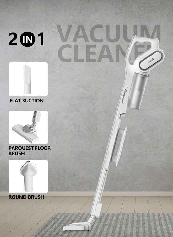Deerma Portable 2-In-1 Handheld and Upright Vacuum Cleaner, HEPA Filter with Lightweight body and Low Noise Low Noise Triple Filter Vertical Dust Collector 600 W DX700 White - Image 4