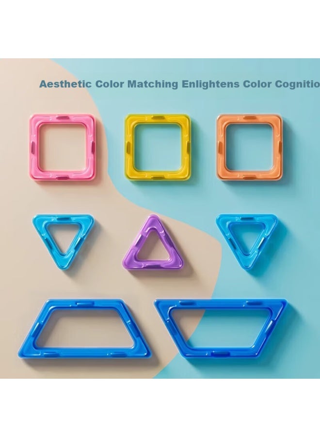 Buluqi Magnetic Tiles ألعاب أطفال للأولاد من 3-6 سنوات، مكعبات مغناطيسية، لعبة مغناطيسية تعليمية للأطفال من 1-3 سنوات، هدية عيد ميلاد - Image 3