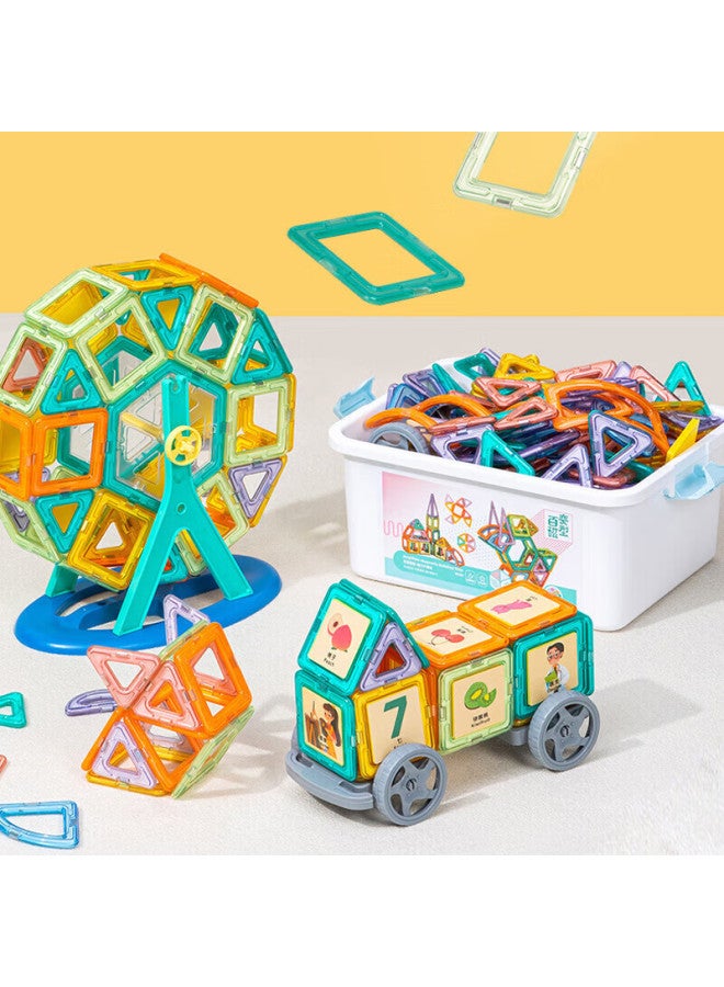 Buluqi Magnetic Tiles ألعاب أطفال للأولاد من 3-6 سنوات، مكعبات مغناطيسية، لعبة مغناطيسية تعليمية للأطفال من 1-3 سنوات، هدية عيد ميلاد - Image 1