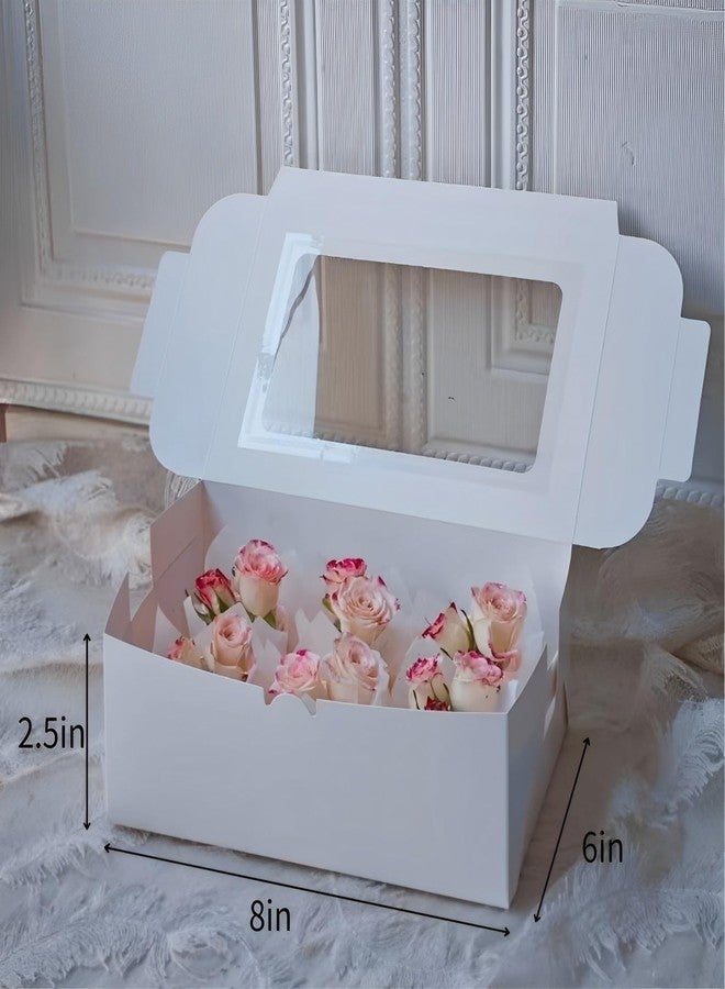 VANKUTL 8x6x2.5In 20pcs White Cookie Boxes with Window, Pastry Boxes for Gift Giving, Treat Boxes for Bread, Donuts, Valentine's Day, Women's Day, Mother's Day, Christmas, and Holiday Gatherings. - Image 2