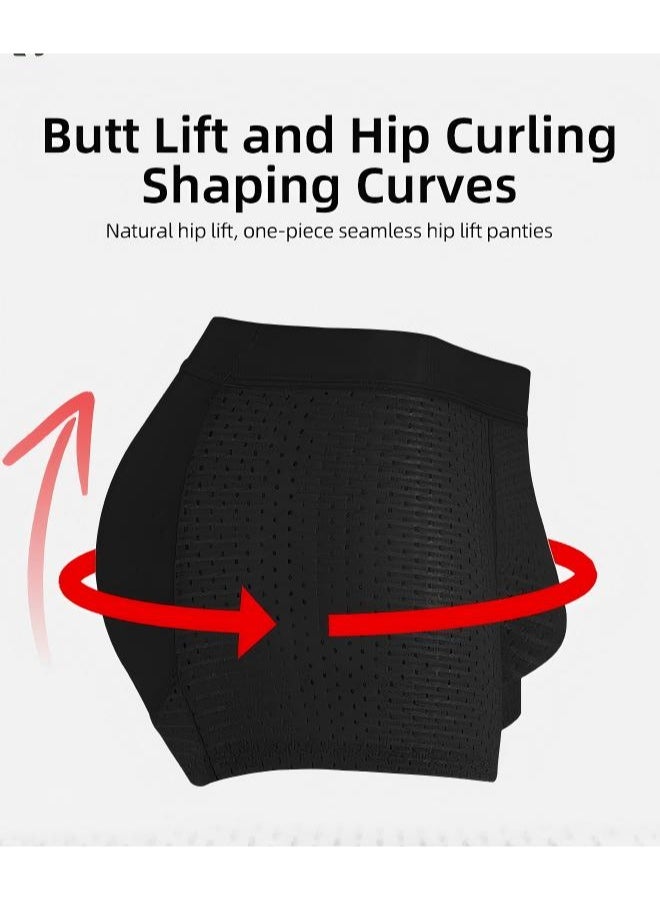 Men's Mesh Underwear Boxer Back Padded Underwear Boxer Shaper Boxer Nylon Ice Silk Breathable Shapewear Padded Enhancing Underwear - Image 2