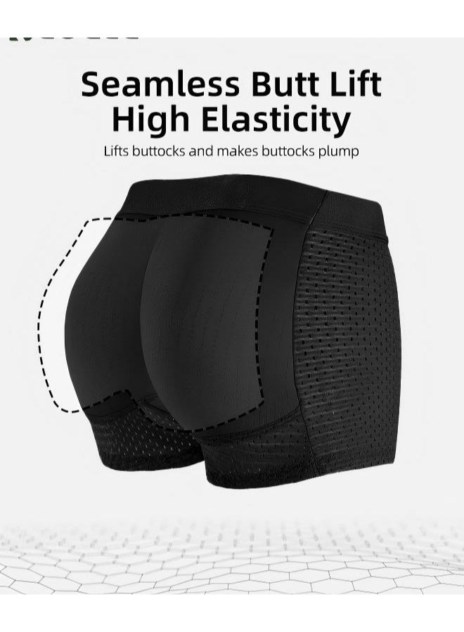 Men's Mesh Underwear Boxer Back Padded Underwear Boxer Shaper Boxer Nylon Ice Silk Breathable Shapewear Padded Enhancing Underwear - Image 3