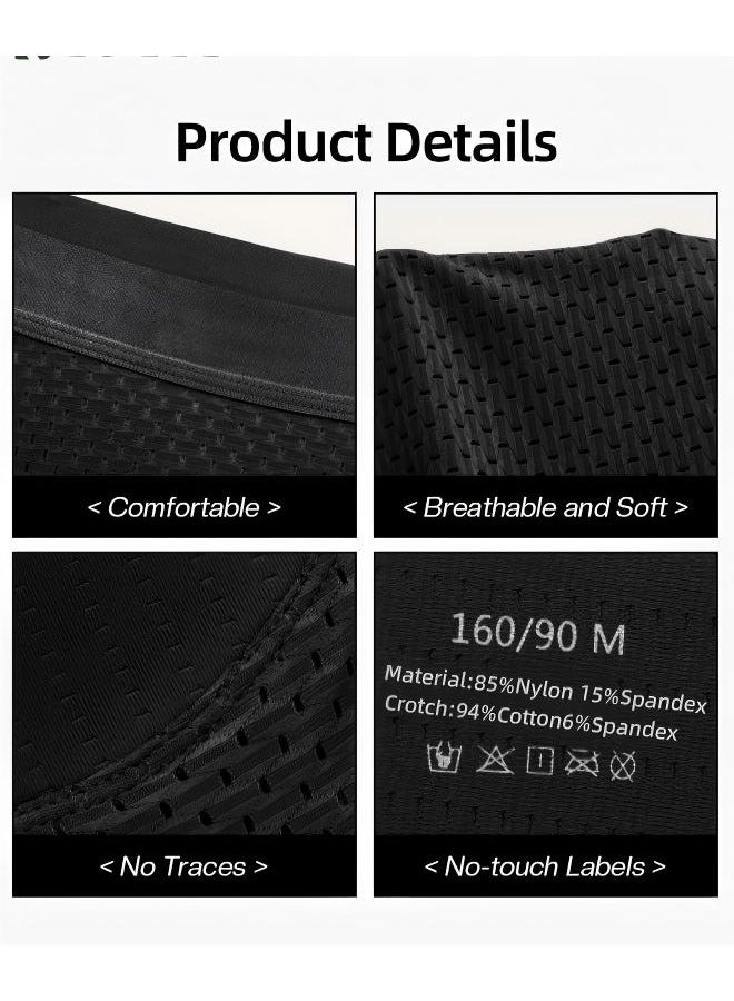 Men's Mesh Underwear Boxer Back Padded Underwear Boxer Shaper Boxer Nylon Ice Silk Breathable Shapewear Padded Enhancing Underwear - Image 4