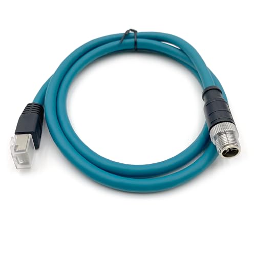 BOUUNCIY 328ft M12 8 Pin X Code Male to RJ45 Male High Flex Cat6 Ethernet Cable M12 8 Pin to RJ45 Industrial Connector Cable Shielded Field Wireable Cable Assembly for Automation Application 1Meter - Image 3