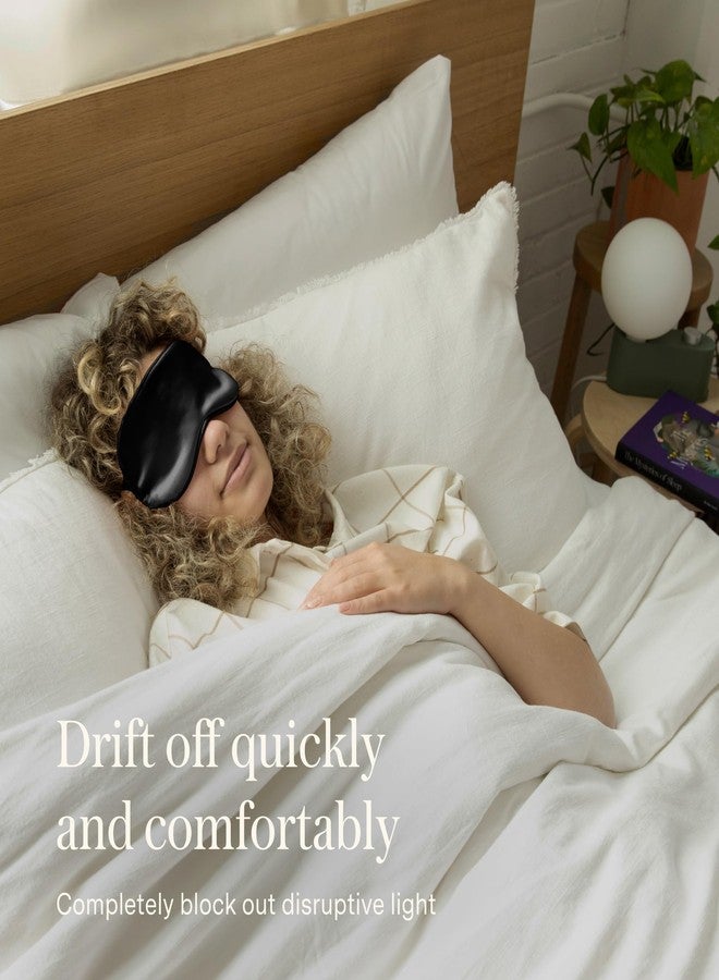 Loftie Silky Sleep Eye Mask - Light Blocking Sleep Mask - Silk Masks for Sleeping - Silky Material, Elastic Band, Low Tension Cups - for All Head Shapes and Sizes - Travel Pouch Included (Black - Image 5