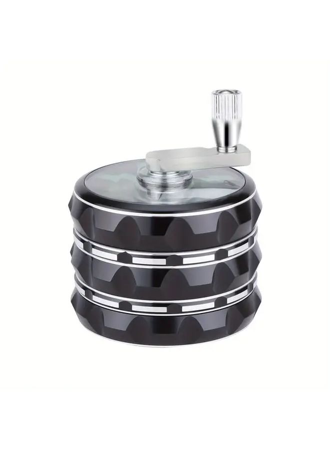 Green 4 Piece Manual Spice Grinder with Aluminum Body and Foldable Handle - Image 1