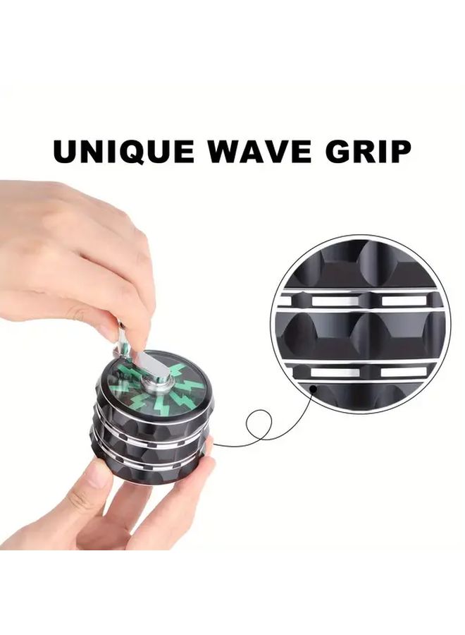 Green 4 Piece Manual Spice Grinder with Aluminum Body and Foldable Handle - Image 5
