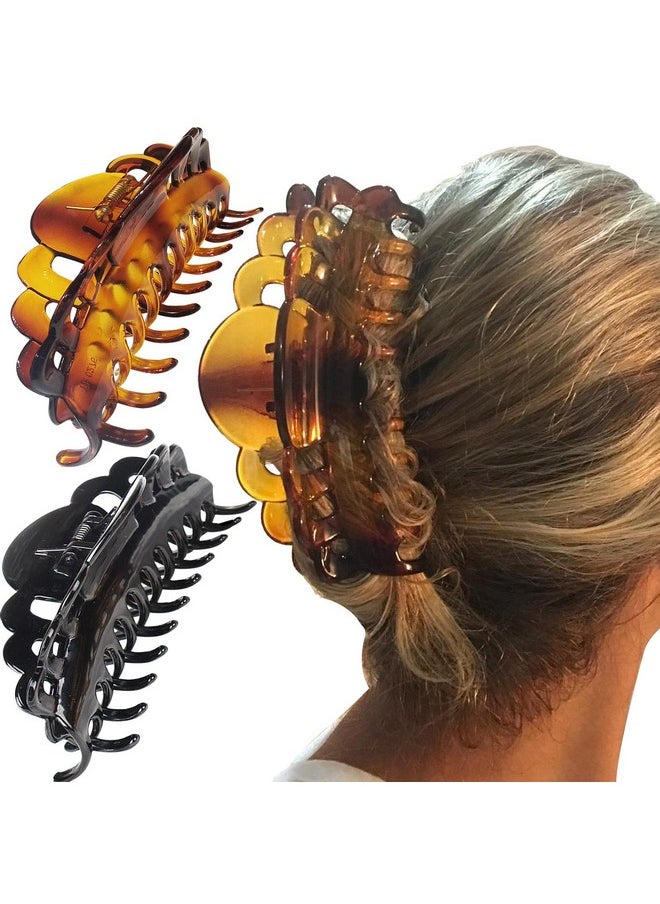 ACCGLORY Exlarge Plastic Hair Claw Clips For Women Big Hair Clips For Long Thick Hair Updo Strong Holding Jaw Clamps Jumbo Hair Clip  - Image 1