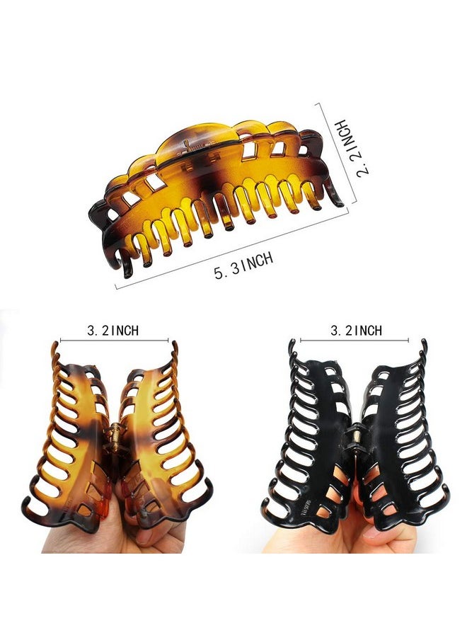 ACCGLORY Exlarge Plastic Hair Claw Clips For Women Big Hair Clips For Long Thick Hair Updo Strong Holding Jaw Clamps Jumbo Hair Clip  - Image 2