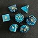 RULE DICE Gemstone DND Dice Dungeons and Dragons Dice Set 7PCS Polyhedral Gem Stone Dice Set D4 D6 D8 D10 D D12 D20 RPG Dice DD Accessories Dice GiftLight Blue Cats Eye - Image 4