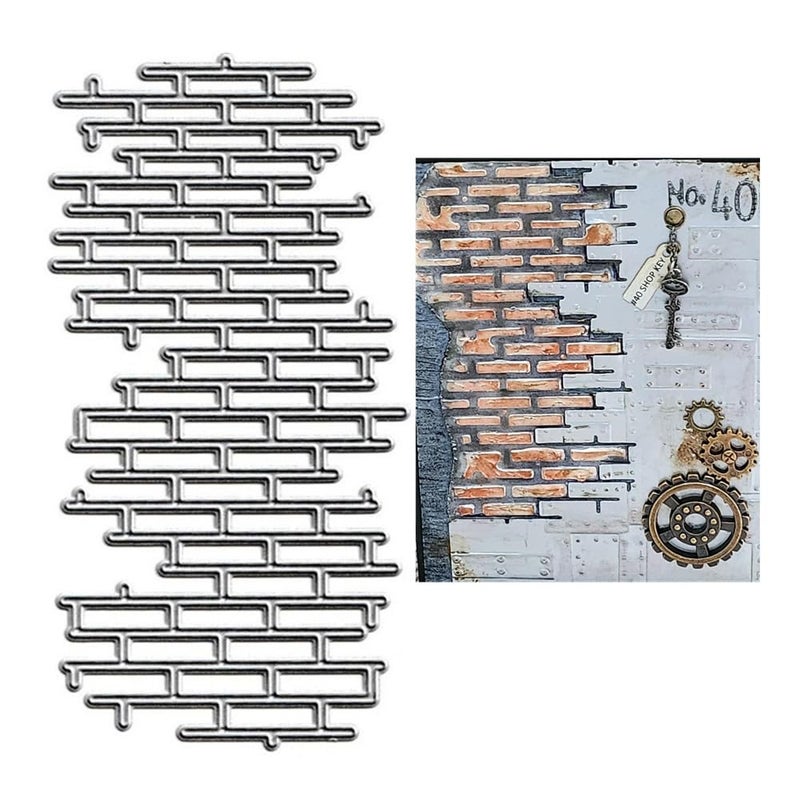 AHTOLS Brick Irregular Net Cutting Dies Wall Net Die Cuts Metal Embossing Stencils Template Mould for Card Scrapbooking and DIY Craft Album Paper Card Decor