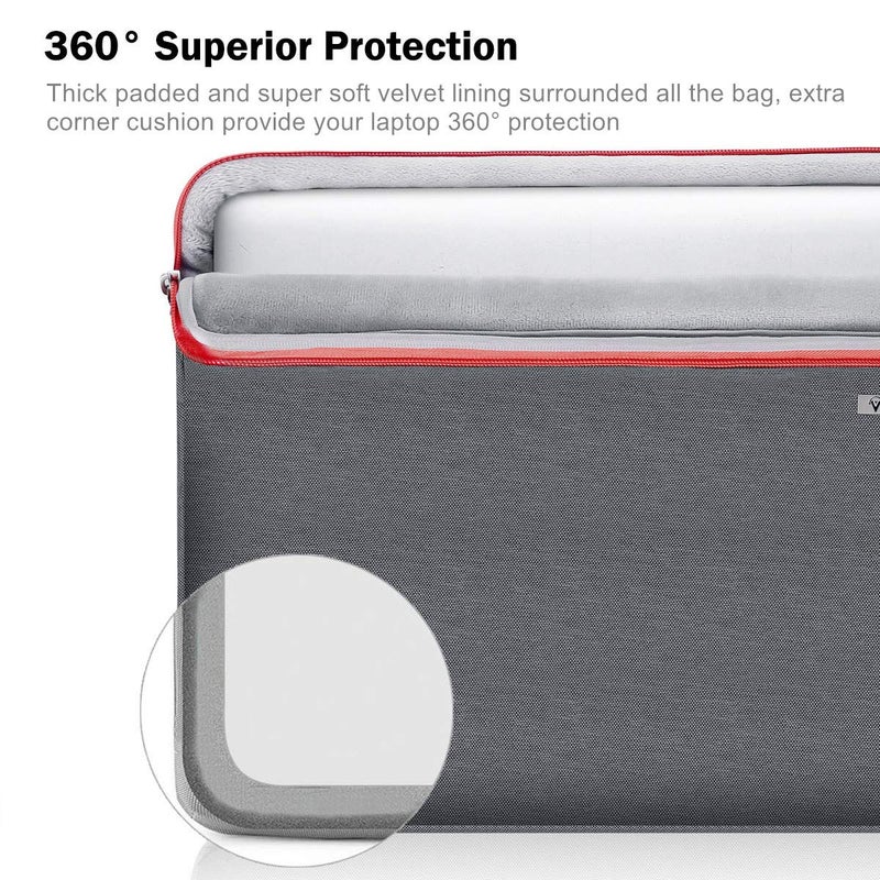 Voova Laptop Sleeve Case 15.6 16 Inch, 360° Protective Computer Carrying Bag Cover Compatible with MacBook Pro/Max 16 M3 M2 M1 2023-2019, Dell XPS 15,15-16" Hp Acer Asus with Organizers, Grey - Image 3