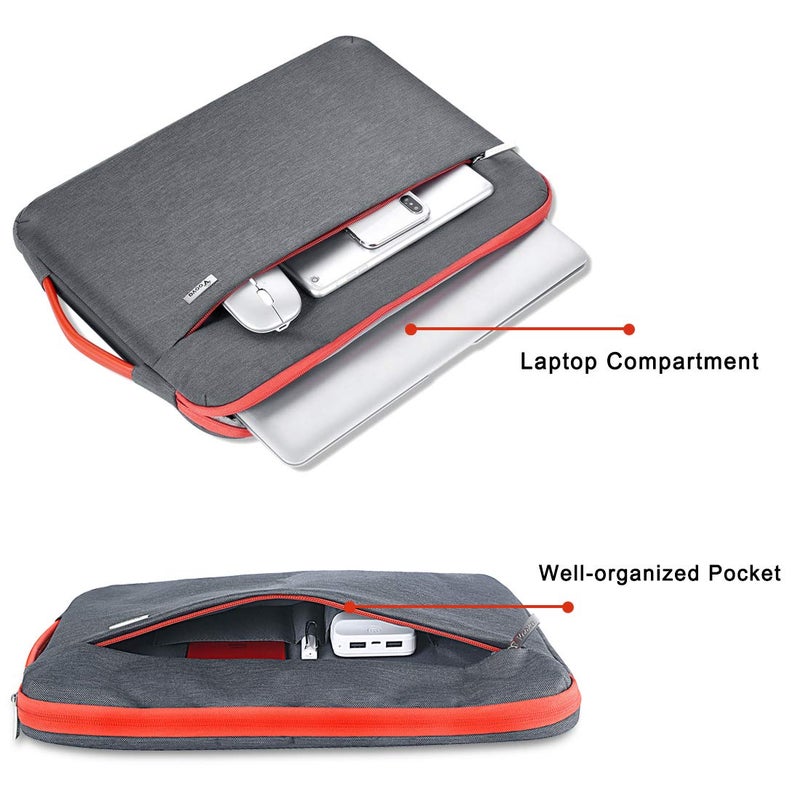 Voova Laptop Sleeve Case 15.6 16 Inch, 360° Protective Computer Carrying Bag Cover Compatible with MacBook Pro/Max 16 M3 M2 M1 2023-2019, Dell XPS 15,15-16" Hp Acer Asus with Organizers, Grey - Image 2