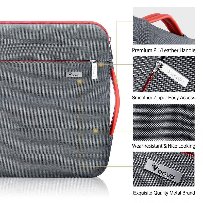 Voova Laptop Sleeve Case 15.6 16 Inch, 360° Protective Computer Carrying Bag Cover Compatible with MacBook Pro/Max 16 M3 M2 M1 2023-2019, Dell XPS 15,15-16" Hp Acer Asus with Organizers, Grey - Image 5