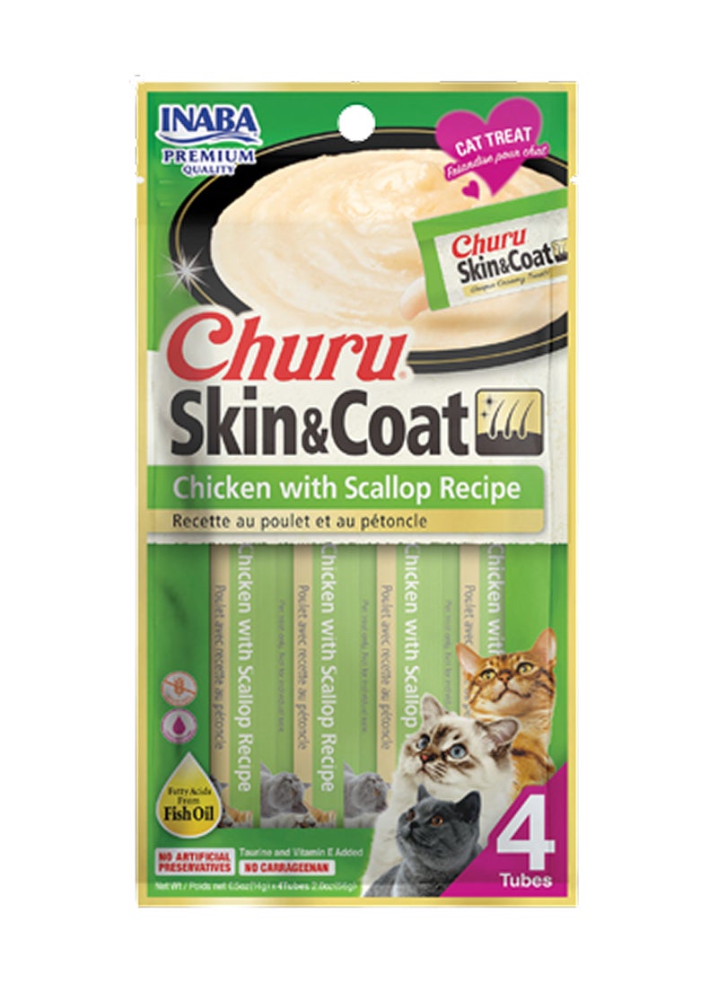 INABA Churu Skin And Coat Chicken With Scallop Recipe 56g  - Image 1