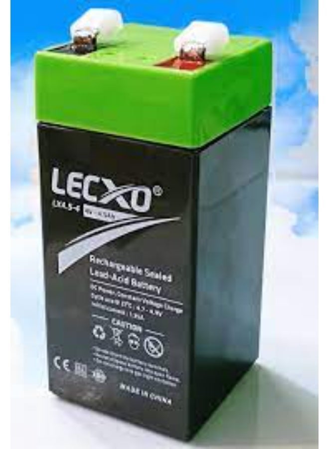 ليكسو بطارية لِكْسُو 4 فولت 4.5 أمبير قابلة لإعادة الشحن مغلقة الرصاص الحمضي للألعاب والطاقة والإضاءة الطارئة - Image 1