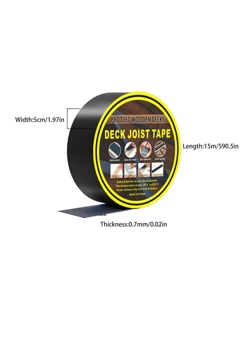KASTWAVE Butyl Joist Tape 5cm x 15m Self-Adhesive Deck Joist Tape for Decking Waterproof Deck Joist Tape for Top of Joists Rim Joists Under Joists and Beams for Decking Protect Deck Wood - Image 4