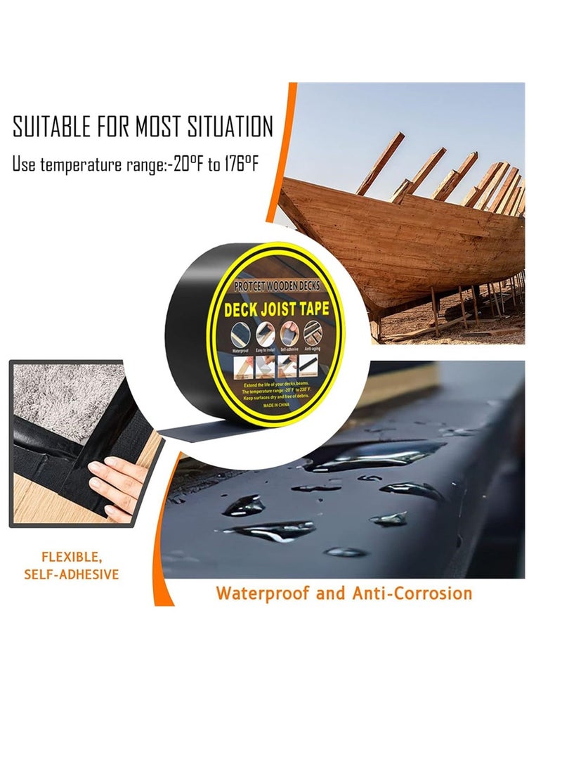 KASTWAVE Butyl Joist Tape 5cm x 15m Self-Adhesive Deck Joist Tape for Decking Waterproof Deck Joist Tape for Top of Joists Rim Joists Under Joists and Beams for Decking Protect Deck Wood - Image 3