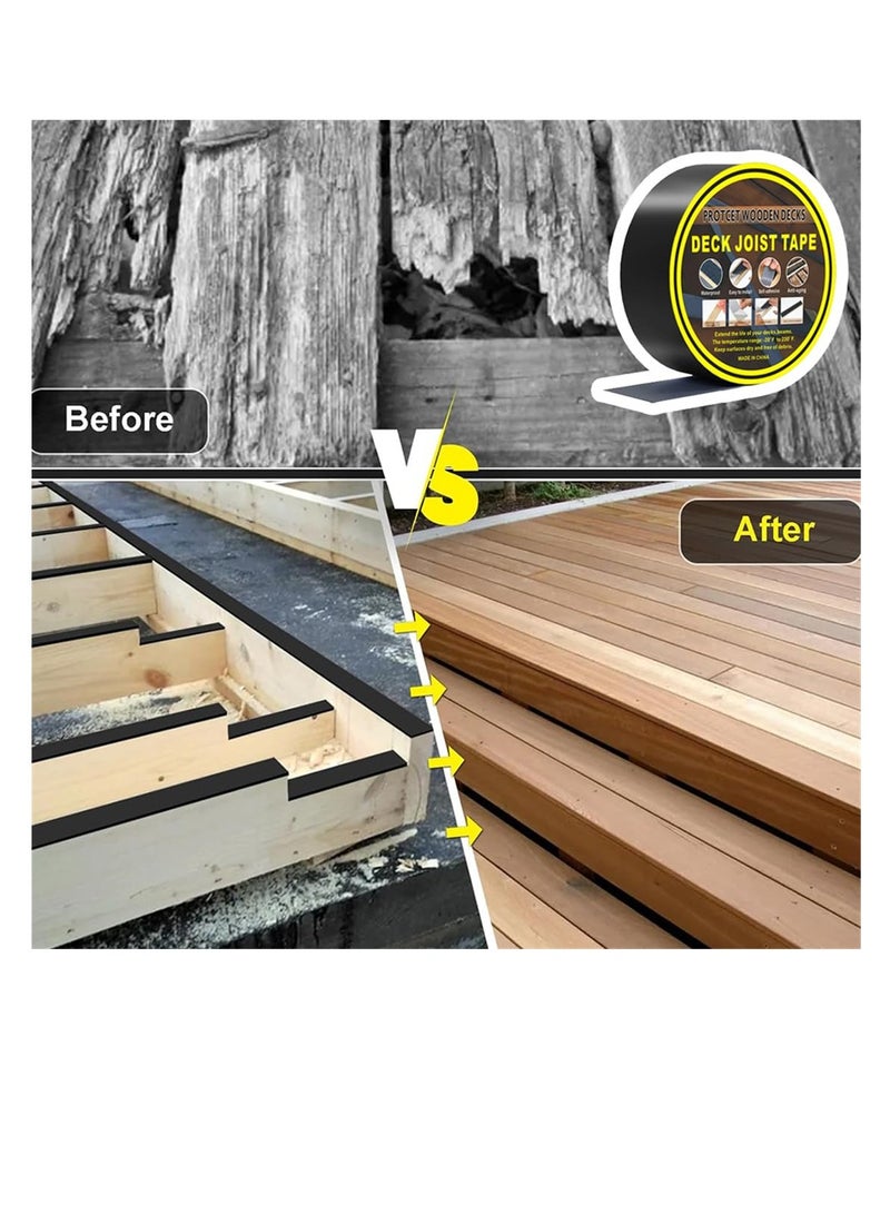 KASTWAVE Butyl Joist Tape 5cm x 15m Self-Adhesive Deck Joist Tape for Decking Waterproof Deck Joist Tape for Top of Joists Rim Joists Under Joists and Beams for Decking Protect Deck Wood - Image 5