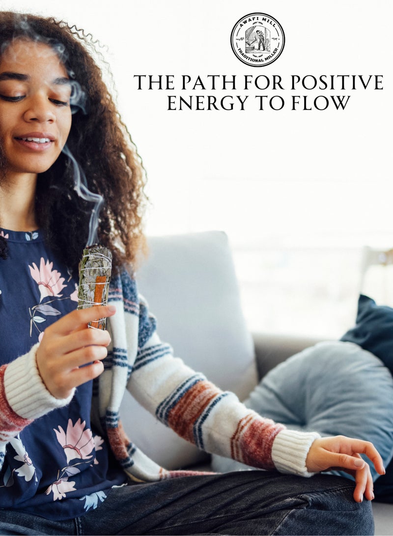 أباميك عصا المريمية البيضاء مع التوابل | مزيج من المريمية والقرفة وإكليل الجبل للتطهير والعلاج بالروائح - Image 2