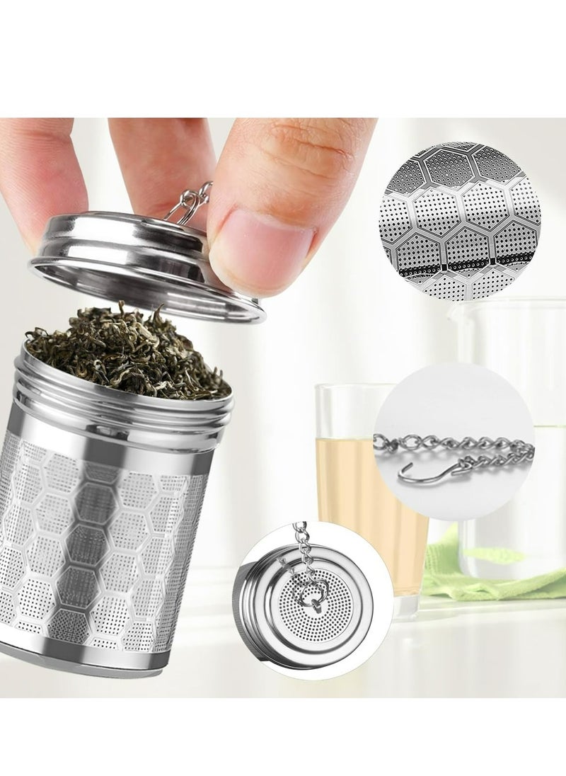 Generic - Tea Infuser Strainers for Loose Tea, 304 Stainless Steel Tea Diffusers Filter with Drip Trays and Chain Hook, Extra Fine Mesh Tea Steeper Basket Infusers for Teapot, Mug, Cup - Image 1
