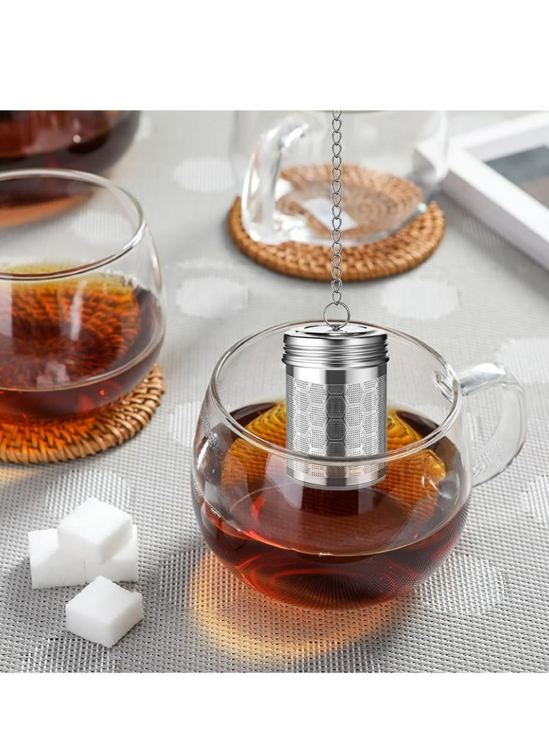 Generic - Tea Infuser Strainers for Loose Tea, 304 Stainless Steel Tea Diffusers Filter with Drip Trays and Chain Hook, Extra Fine Mesh Tea Steeper Basket Infusers for Teapot, Mug, Cup - Image 1
