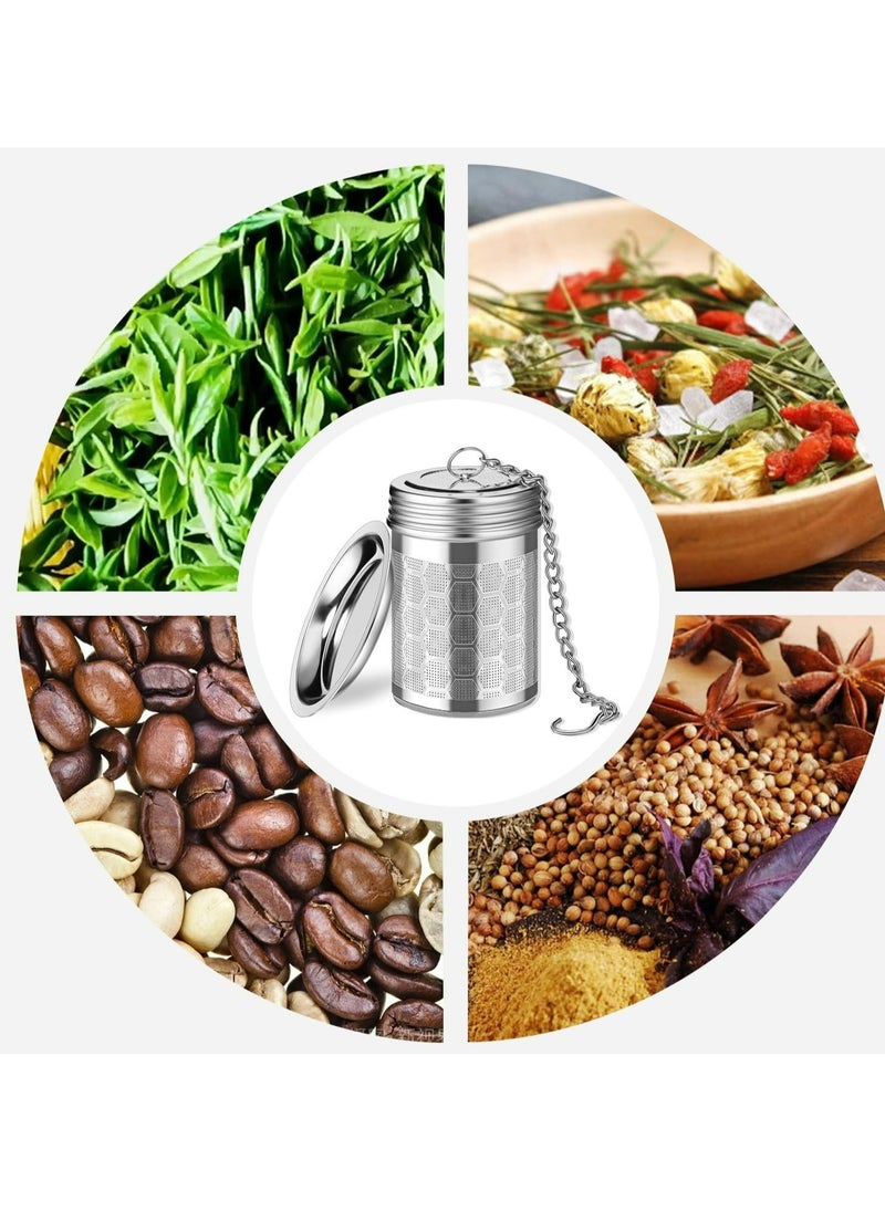 Generic - Tea Infuser Strainers for Loose Tea, 304 Stainless Steel Tea Diffusers Filter with Drip Trays and Chain Hook, Extra Fine Mesh Tea Steeper Basket Infusers for Teapot, Mug, Cup - Image 1