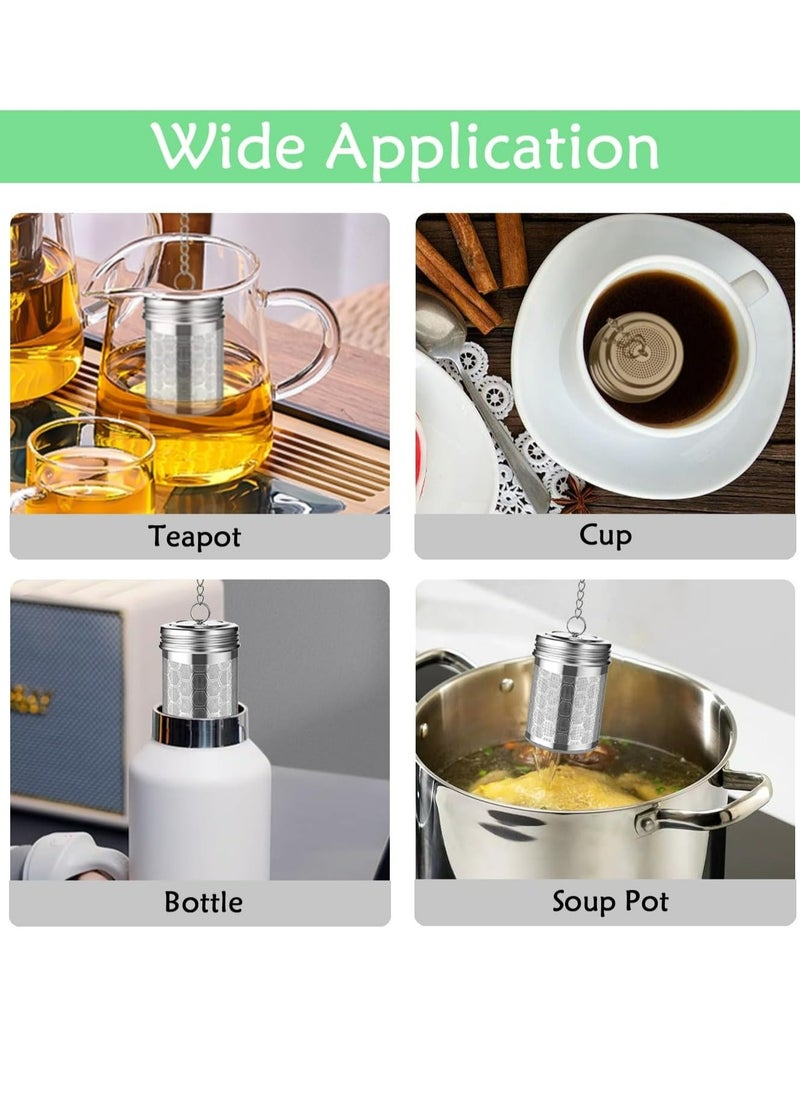 Generic - Tea Infuser Strainers for Loose Tea, 304 Stainless Steel Tea Diffusers Filter with Drip Trays and Chain Hook, Extra Fine Mesh Tea Steeper Basket Infusers for Teapot, Mug, Cup - Image 1