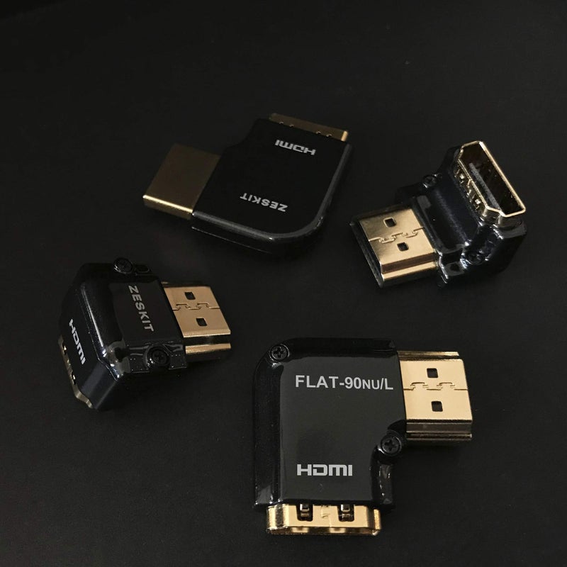 Zeskit HDMI Adapter Male to Female Right Angle, Zinc Alloy Full Shielding 24K Gold Plated Connectors (SIDE-90/W) - Image 4