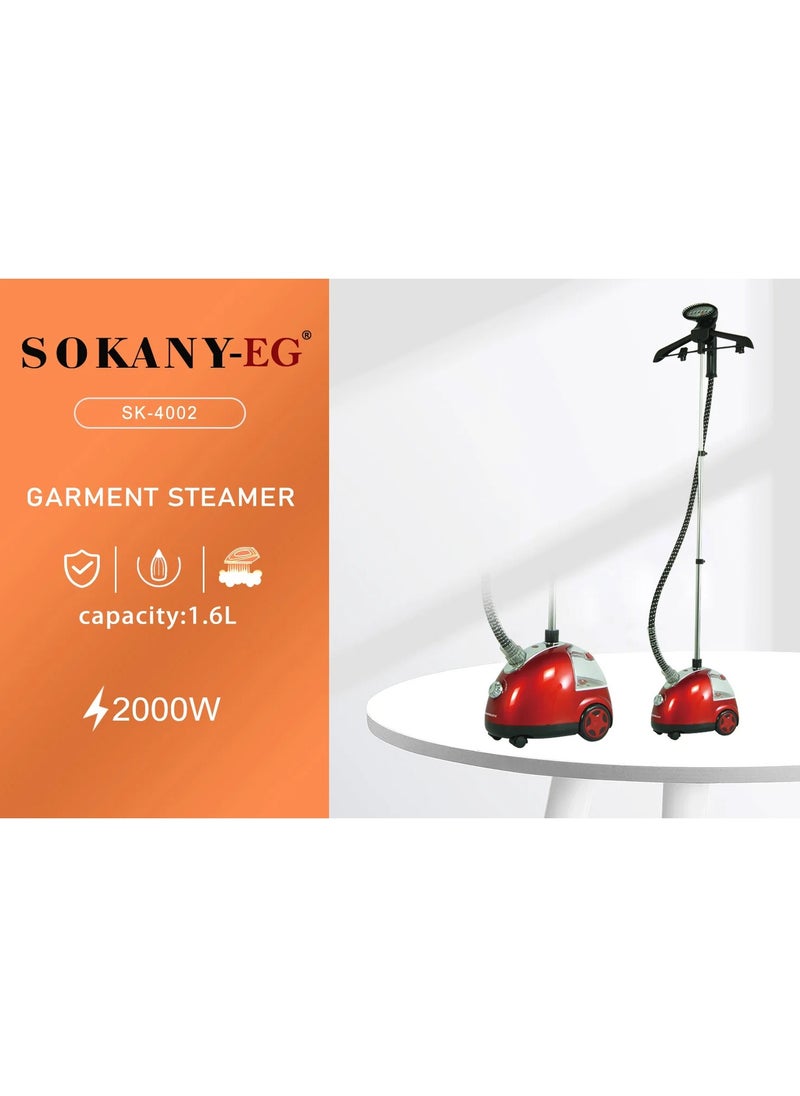 sokany Steamer for Clothes Standing, Foldable Garment Steamer, with Adjustable Ironing Board, Pole Hanger and Detachable Tank, Powerful Fabric Steamer Iron, Perfect for Household, 2000W  - Image 2