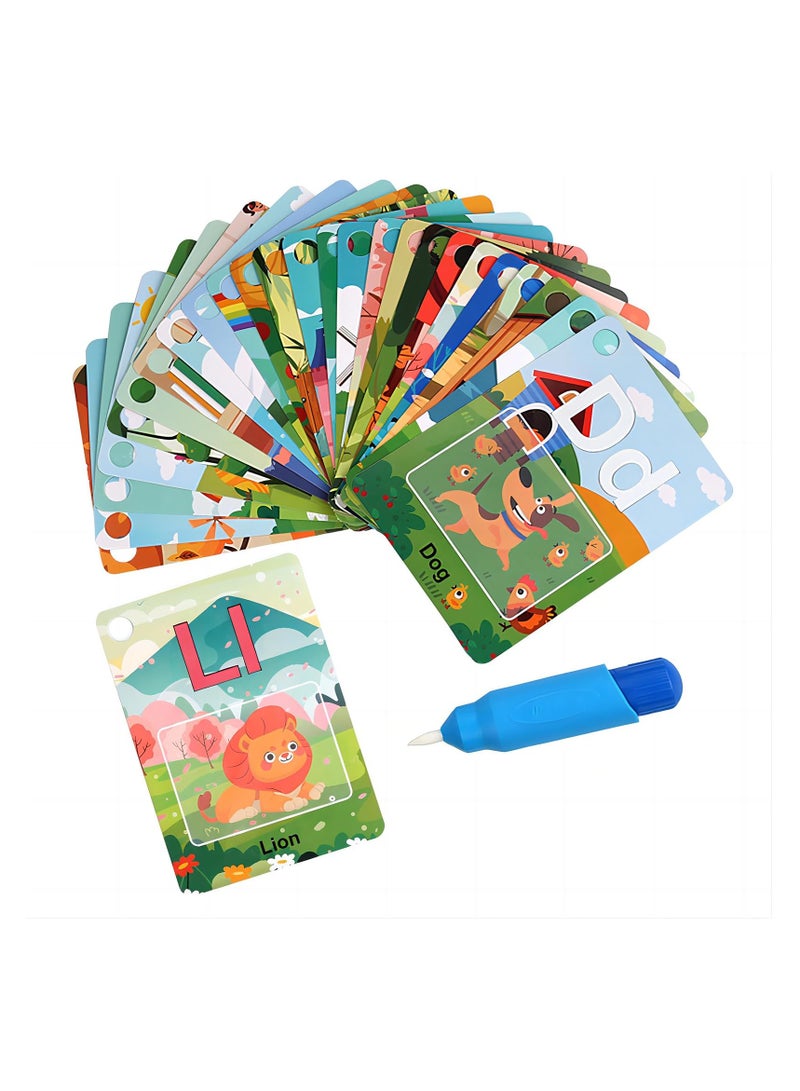 SYOSI Alphabet Water Coloring Cards | Educational Toys for Toddlers | ABC Letter Learning Set | Reusable Water Coloring Toy | Perfect Gift for 3-5 Year Old Kids - Image 1