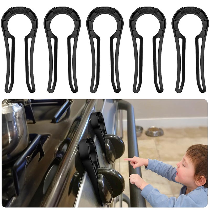 PeachLeaf Store Gas Stove Safety Knob Lock, Baby Proof Stove Oven Locks, Kids Proof Stove Guard, Clear (Pack of 5) - Image 1