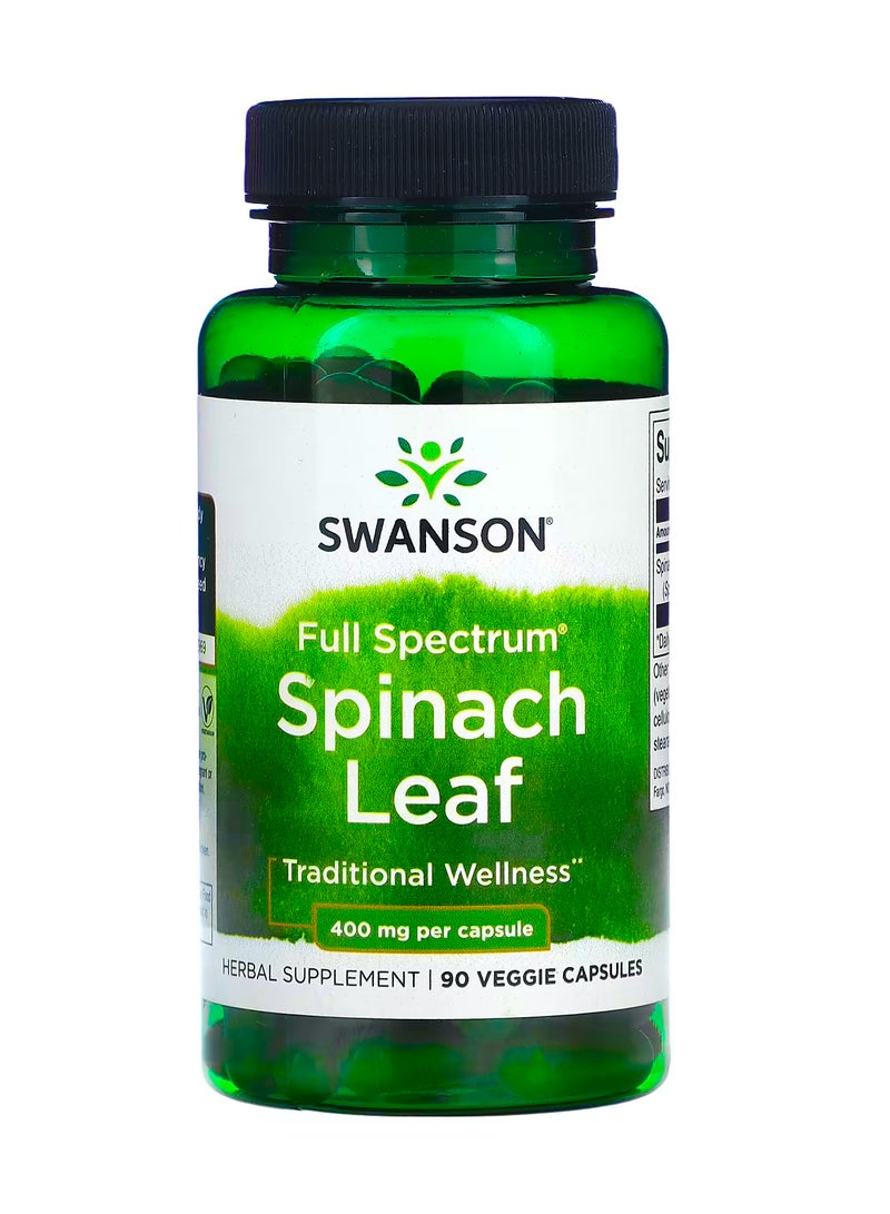 SWANSON Full Spectrum Spinach Leaf 400 mg 90 Veggie Capsules