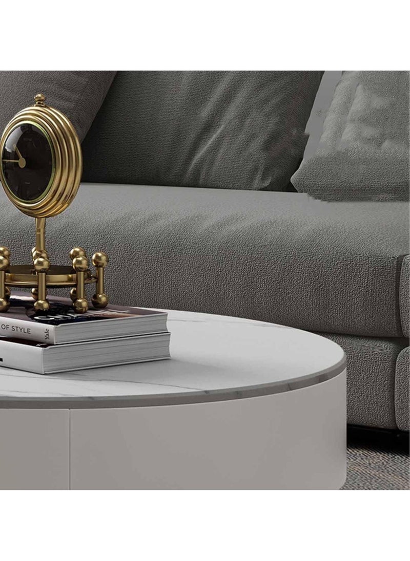 Generic - Round Coffee Side Tables Marble Living Room End Tables Metal Small Stackable Nesting Tables Combination for Office Furniture- Set of 2 - Image 1