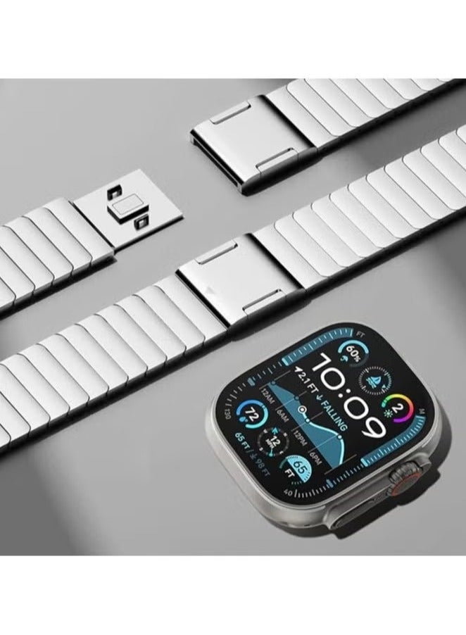 TIGER Stainless Steel Band for Apple Watch Ultra & Series 8 7 6 5 4 3 2 1 – Metal Strap with Folding Clasp for Men | Compatible with 49mm, 45mm, 44mm, 42mm, 41mm, 40mm & 38mm | Durable, Elegant Apple Watch Replacement Band for All Sizes - Image 5