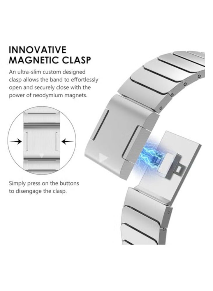 TIGER Stainless Steel Band for Apple Watch Ultra & Series 8 7 6 5 4 3 2 1 – Metal Strap with Folding Clasp for Men | Compatible with 49mm, 45mm, 44mm, 42mm, 41mm, 40mm & 38mm | Durable, Elegant Apple Watch Replacement Band for All Sizes - Image 2