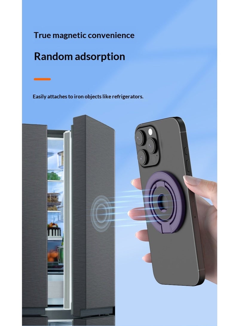 حامل هاتف حلقة مغناطيسي دوّار 360°: قبضة للأصبع قابلة للطي ومناسبة للجميع مع حامل مدمج لهاتف iPhone 17/16/15 وأندرويد - Image 2