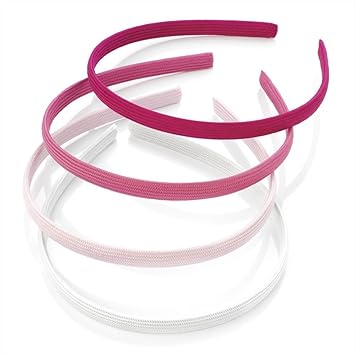 Pk 4 Fabric Headbands Alice Bands Bright Neon Pastel Black Red White Navy Hair Pink Tones