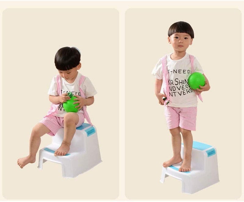 Sisliya Childrens Stool 2Stage Stool for Children Load Capacity 80 kg I Rubber Stepping Surface I Childrens Bath Stool with Carrying Handle I Children Adults - Image 4