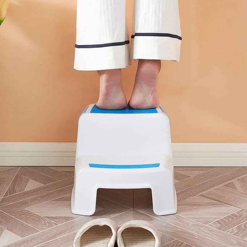 Sisliya Childrens Stool 2Stage Stool for Children Load Capacity 80 kg I Rubber Stepping Surface I Childrens Bath Stool with Carrying Handle I Children Adults - Image 2