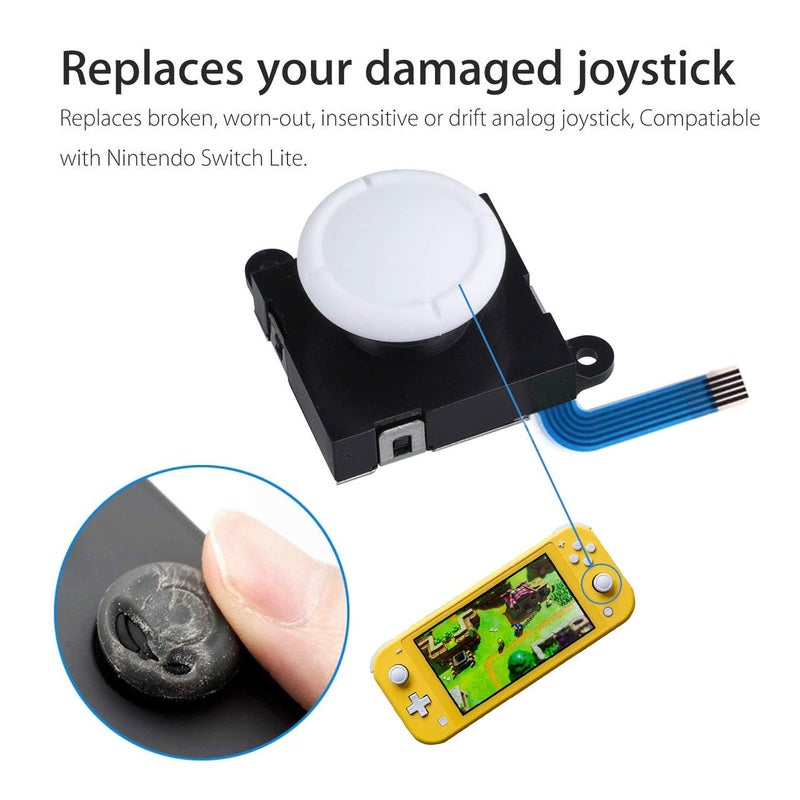 Kinyanco Replacement 3D Analog Joystick for Switch lite and Switch Joy-Con, Left or Right Analog Thumb Stick Joystick Replace (2-Pack) - Image 2
