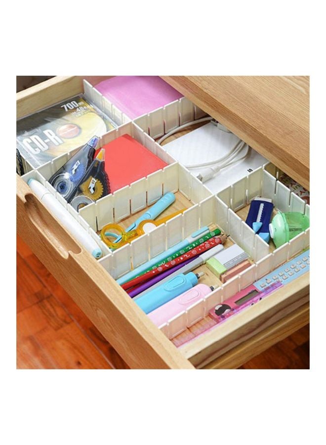 Alyashmac 6-Piece Grid Drawer Divider Organizer Set White 44x5x0.2centimeter - Image 3