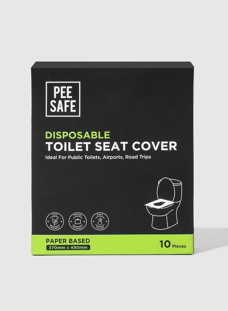 PEESAFE PeeSafe Disposable Hygiene Toilet Seat Covers, Protects Against Germs & Bacteria, Reduces The Risk Of UTI, For Travel & Public Toilets – 10 Covers - Image 1
