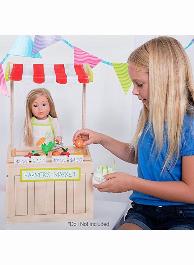 Adora مجموعة ألعاب السوق الزراعي الخشبية الرائعة 31 قطعة لدمى 18 إنش - Image 3