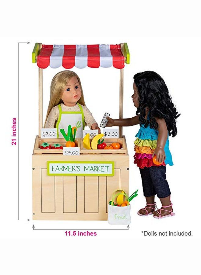 Adora مجموعة ألعاب السوق الزراعي الخشبية الرائعة 31 قطعة لدمى 18 إنش - Image 2