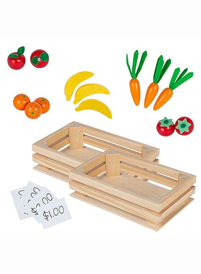 Adora مجموعة ألعاب السوق الزراعي الخشبية الرائعة 31 قطعة لدمى 18 إنش - Image 5