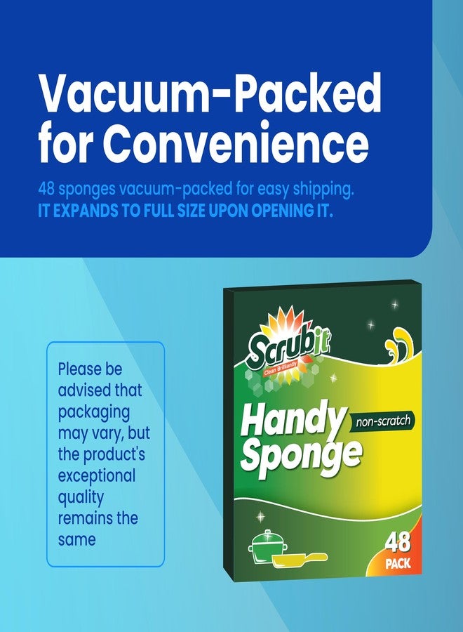 SCRUBIT 48-Count Sponges Kitchen for Dishes Cleaning - Non-Scratch Dish Scrub Sponge - Packaging May Vary, Natural Cellulose Kitchen Sponges - Image 2
