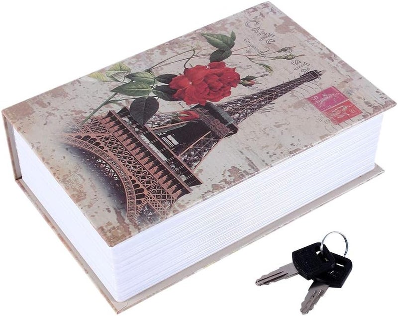 برج إيفل نوع كتاب مجوف آمن مع قفل مفتاح للنقود والمجوهرات صندوق سر التحويل - Image 3