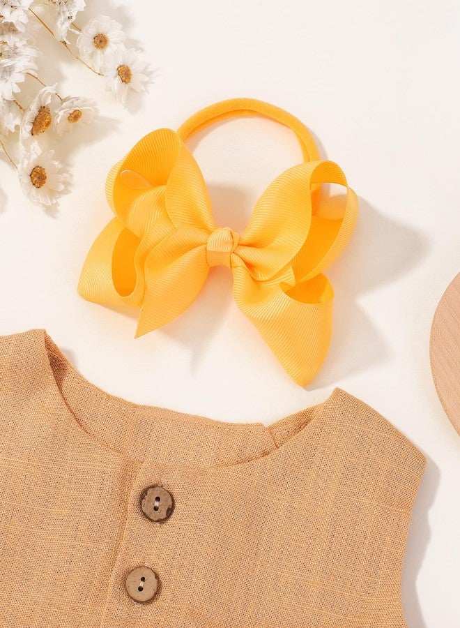 jollybows 40pcs 4inches Baby Girls Grosgrain Ribbon Hair Bows Headbands Nylon Elastic Hair Band Hair Accessories for Infants Newborn - Image 3